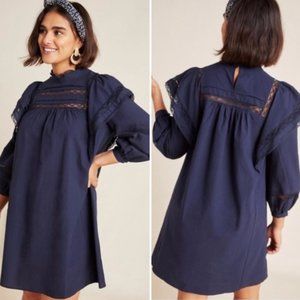 Maeve for Anthropologie Navy Fleetwood Tunic Dress